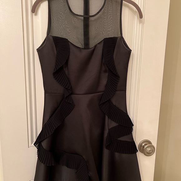 Sandro Black Dress with ruffles/sheer chest - Picture 2 of 10